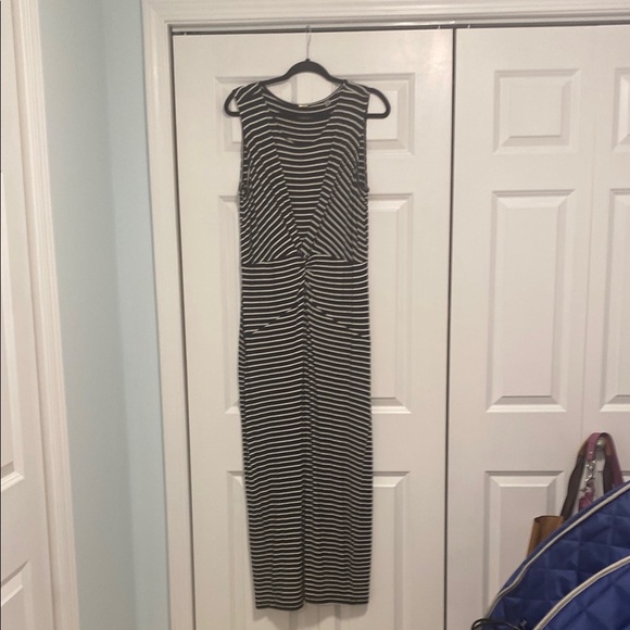 Chic Black and White Striped Maxi Dress - Picture 1 of 4